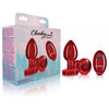 Viben Cheeky Charms VC-200 Vibrating Metal Plug Red Medium with Remote - Unleash Pleasure and Elegance in Your Intimate Moments - Adult Naughty Store