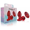 Viben Cheeky Charms VC-200 Vibrating Metal Plug Red Medium with Remote - Unleash Pleasure and Elegance in Your Intimate Moments - Adult Naughty Store