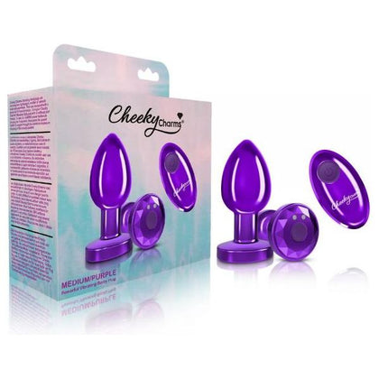 Viben Cheeky Charms Vibrating Metal Plug Purple Medium with Remote - Model CC-VMPPM-PRP - Adult Naughty Store