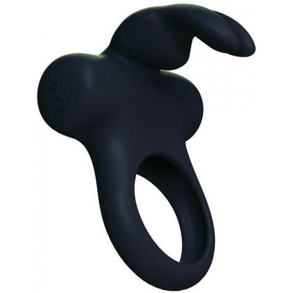 Ohhh Bunny Frisky Bunny Vibrating Ring Black - Couples Pleasure Toy, Model FRB-001, Unisex, Intense Stimulation, Silky Smooth Texture