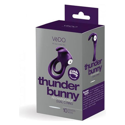 Vedo Thunder Bunny Dual Ring Rechargeable Perfectly Purple - Powerful Vibrating Dual Ring for Extended Pleasure (Model: TB-DR-PP) - Adult Naughty Store