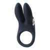 Vedo Sexy Bunny Rechargeable Cock Ring Black Pearl - Powerful Dual Motor Vibrating Pleasure Enhancer for Couples - Adult Naughty Store