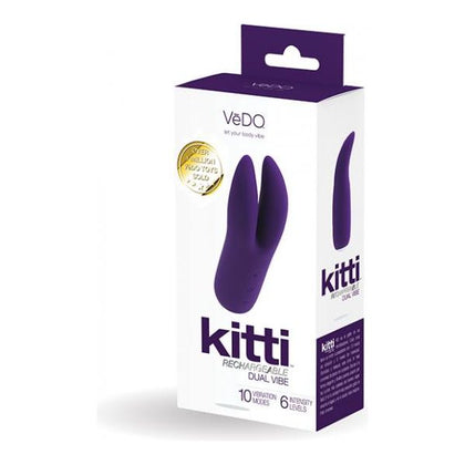 Vedo Kitti Rechargeable Vibe Deep Purple - Premium Mini Vibrator for Women - Model Kitti, 10 Vibration Modes, 6 Intensity Levels - Waterproof Pleasure Toy for Clitoral Stimulation