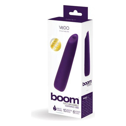 Vedo Boom Rechargeable Warming Vibe Deep Purple - The Ultimate Pleasure Experience: Vedo Boom 2023 Silicone Vibrator for Deep, Sensual Stimulation