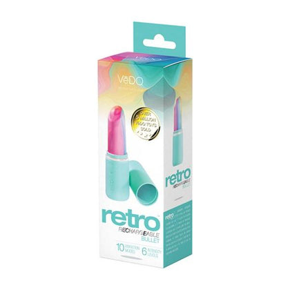 Vedo Retro Rechargeable Bullet Vibrator - Turquoise - Intense Pleasure for Women