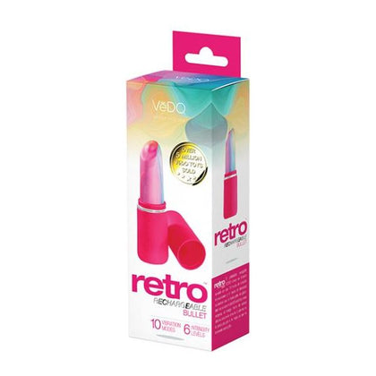Vedo Retro Rechargeable Pink Bullet Vibrator - Model 2023 - Intense Pleasure for Women
