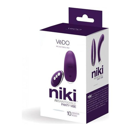 Vedo Niki Rechargeable Deep Purple Silicone Panty Vibe - Model Niki 10X, Women's, Clitoral Stimulation, One Size
