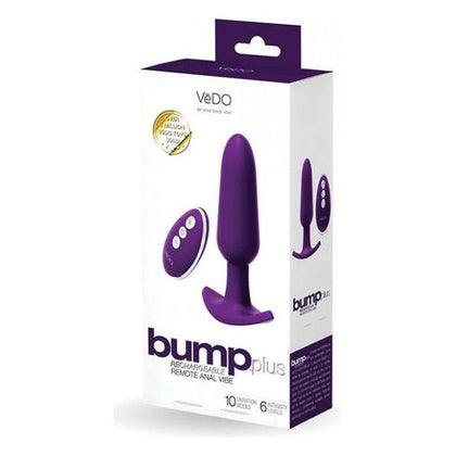 Vedo Bump Plus Rechargeable Remote Control Anal Vibe Deep Purple: The Ultimate Pleasure Experience for Intense Anal Stimulation