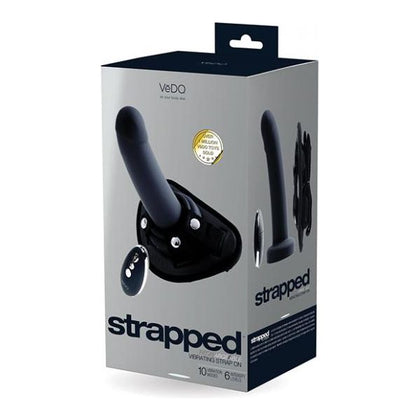 Vedo Strapped Rechargeable Strap On Just Black - Premium Silicone Strap-On Dildo for Powerful Pleasure - Model S1-10B - Unisex - Intense Stimulation for Ultimate Satisfaction - Jet Black