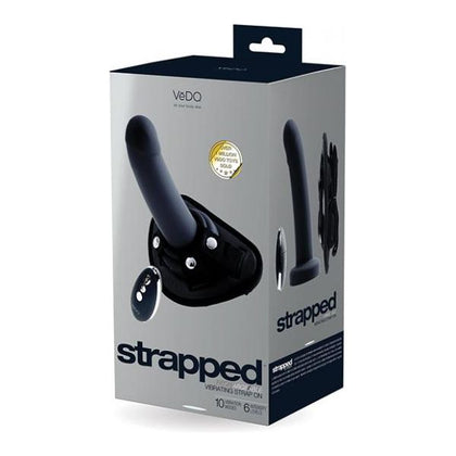 Vedo Strapped Rechargeable Strap On Just Black - Premium Silicone Strap-On Dildo for Powerful Pleasure - Model S1-10B - Unisex - Intense Stimulation for Ultimate Satisfaction - Jet Black - Adult Naughty Store