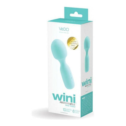Vedo Wini Rechargeable Mini Wand Turquoise - Powerful Handheld Vibrator for Intense Pleasure