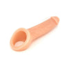 Introducing the Pleasure Pro Silicone Hollow Penis Enhancer - Model PP-1001B: A Premium Pleasure Enhancer for Men - Beige