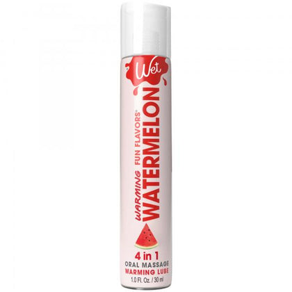 Wet Watermelon Warming Lubricant 1 Oz - Sensual Water-Based Flavored Lubricant for Foreplay & Intercourse - Model 2024 - Unisex - Oral & Intimate Pleasure - Red