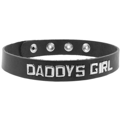 Spartacus Leathers Small Medium Collar Daddy's Girl - BDSM Bondage Fetish Leather Word Band Choker Necklace for Women - Black - Adult Naughty Store