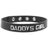 Spartacus Leathers Small Medium Collar Daddy's Girl - BDSM Bondage Fetish Leather Word Band Choker Necklace for Women - Black