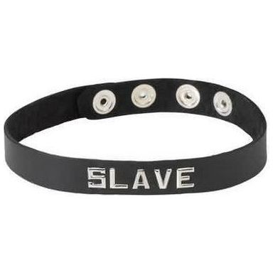 Introducing the Sensual Leather Wordband Collar - Model SLAVE 1.25