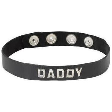 Leather Daddy Collar - Model SMCD-001 - Unisex BDSM Neck Accessory for Sensual Pleasure - Black