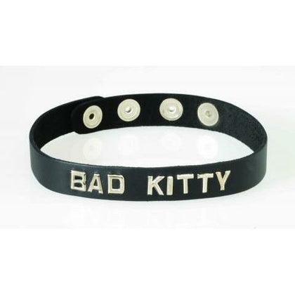 Spartacus Leather Wordband Collar Bad - Kitty - Black