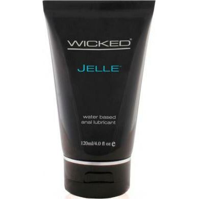 Wicked Sensual Care Collection Jelle 4 oz - Premium Unscented Anal Gel for Enhanced Pleasure - Model #WJ-400 - Gender-Neutral - Designed for Anal Play - Sleek Black Tube