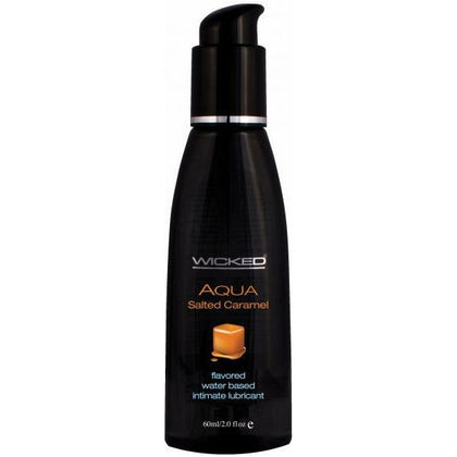 Wicked Aqua Salted Caramel Intimate Lubricant - A Decadent Delight for Sensual Pleasures - Model 2oz - Unisex - Enhances Oral Pleasure - Tempting Caramel Flavor - Made in the USA - Adult Naughty Store