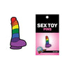 Wood Rocket Rainbow Dildo Pin - Fun Soft Enamel Lapel Pin for All Genders - Tiny, Vibrant, and Wearable Pleasure Accessory - Adult Naughty Store