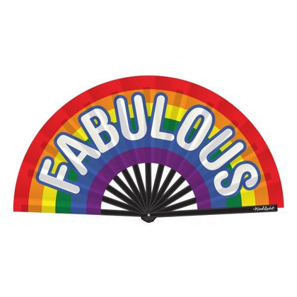 Wood Rocket Fabulous Hand Fan - Folding Fan for Sensual Pleasure - Model: 2023 (Rainbow) - Adult Naughty Store