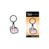 Wood Rocket Enamel Middle Finger Keychain - Adult Funny Novelty Sex Toy - Model MF-2022 - Unisex - Pleasure for Any Occasion - Beige/Black - Adult Naughty Store