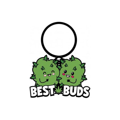 Wood Rocket Weed Best Buds Enamel Keychain - Pot Buds Inspired Green Weed Leaf Keyring - Adult Naughty Store