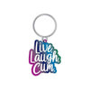 Wood Rocket Live Laugh Cum Enamel Keychain - Fun and Sexy Purple/Blue/Black Adult Novelty Accessory - Adult Naughty Store