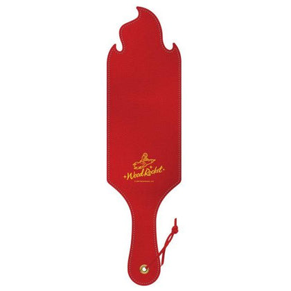 Wood Rocket Paddle Hot Ass - Flaming Red Polyurethane PU Spanking Toy for Couples (Model 2023)
