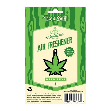Wood Rocket Green Leaf Air Freshener - Premium Quality, Forest Scented Car Accessory