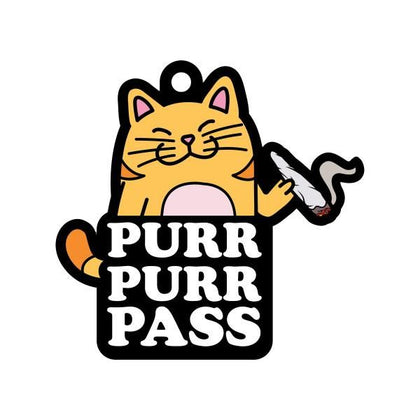 Wood Rocket Purr Purr Pass Air Freshener - Green Grass Scent - Hanging Car Air Freshener for Adults