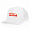 Wood Rocket Fuck Off Trucker Hat - Cotton Embroidered Party Hat for Men - Model 2024 - White Red - O/S - Adult Naughty Store