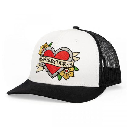 Wood Rocket Hat Tattoo Heart Mother Fucker Trucker Hat - Model 2024 - Male - Head - Black - Adult Naughty Store