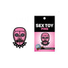 Wood Rocket Pink Glitter Bondage Mask Pin - Model X123 - Unisex BDSM Toy for Sensual Pleasure - Black and Pink Glitter - Adult Naughty Store