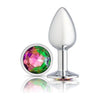 Cloud 9 Gems Silver Chromed Anal Plug Small - Elegant Jeweled Pleasure for Intimate Delights