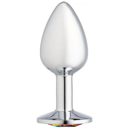 Cloud 9 Gems Silver Chromed Anal Plug Small - Elegant Jeweled Pleasure for Intimate Delights