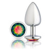Cloud 9 Gems Silver Chromed Anal Plug Large - Premium Stainless Steel Jeweled Anal Toy for Advanced Pleasure Seekers - Model #C9G-APL-L - Unisex Anal Stimulation - Rainbow Multicolor Gem - Hypoallergenic & Body-Safe