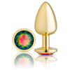 Cloud 9 Gems Gold Anal Plug Large - Elegant Jeweled Stainless Steel Anal Plug for Sensual Pleasure - Model APL-5001 - Unisex - Intense Anal Stimulation - Rainbow Multicolor - Adult Naughty Store