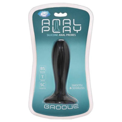 Cloud Nine Novelties Anal Play Silicone Groove Butt Plug - Model 2023 - Unisex Pleasure - Black - Adult Naughty Store