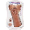 Cloud 9 Novelties Personal Double Ended Ribbed Stroker Tan - Dual Pleasure Pussy and Ass Masturbator for Men - Model C9N-DE-RT - Tan Color - Adult Naughty Store