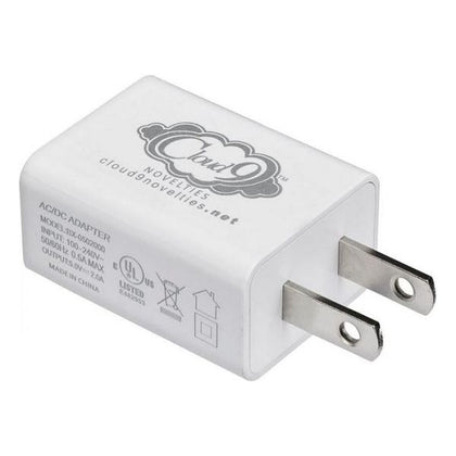 Cloud 9 USB 1 Port Adapter Charger for Vibrators - The Ultimate Power Solution for Intimate Pleasure - Model C9V-USB1 - Unisex - Enhance Your Sensual Experience - White