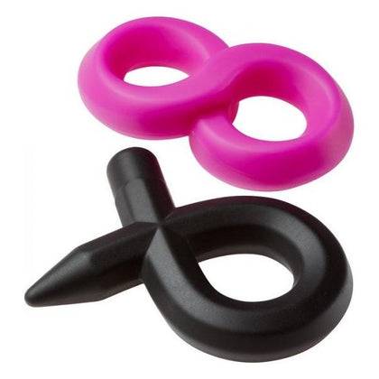 Pro Sensual Super 8 Silicone Ball Sling & Cock Ring 2 Pack - Enhances Erection, Optimize Staying Power - For Men - Dual Hole Fit - Black - Adult Naughty Store