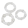 Cloud 9 Novelties Super Stretch Beaded Stay Hard Ring Combo Pack - Clear, for Enhanced Male Pleasure and Performance - Adult Naughty Store