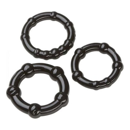 Cloud 9 Beaded Black Cock Ring Combo Pack - Enhance Stamina and Pleasure for Men