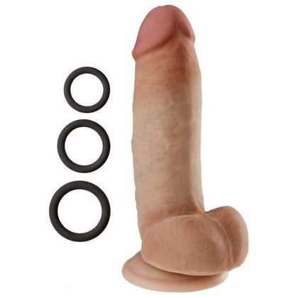 Cloud 9 Dual Density Real Touch 8-inch Dong with Balls - Tan: The Ultimate Pleasure Experience for All Genders!