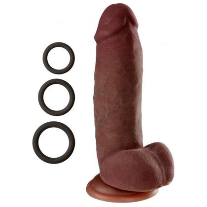 Cloud 9 Dual Density Real Touch Dildo with Balls 8 inches Brown