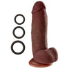 Cloud 9 Dual Density Real Touch Dildo with Balls 8 inches Brown - Adult Naughty Store