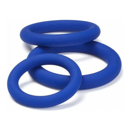 Cloud 9 Pro Sensual Silicone Cock Ring 3 Pack Blue - Premium Stamina-Enhancing Set for Men - Model CR-3B