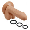 Cloud 9 Novelties Pro Sensual Premium Silicone Dong 6 inch with 3 C-Rings - Tan, Realistic Pleasure for Both Genders - Adult Naughty Store